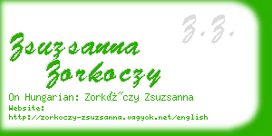zsuzsanna zorkoczy business card